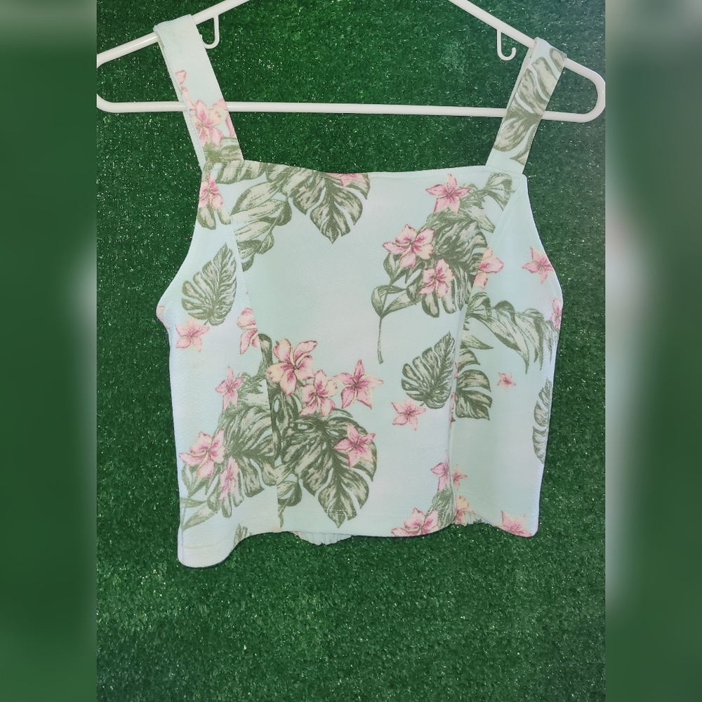 Casual Tropical Print Top & Pant Set